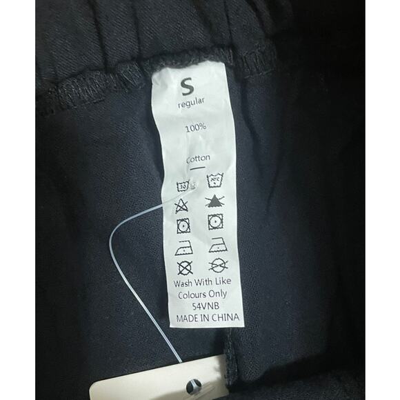 Halara Womens Small Black High Waisted Cotton Pockets Wide Leg Palazzo Pants NWT - Picture 3 of 5